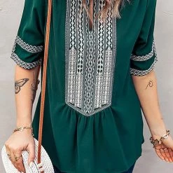 Levency New In Ethnic Print V Neck Blouse