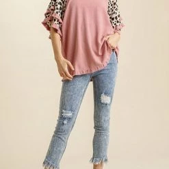 Levency Leopard Layered Sleeves Blouse New In 22 Levency Leopard Layered Sleeves Blouse New In