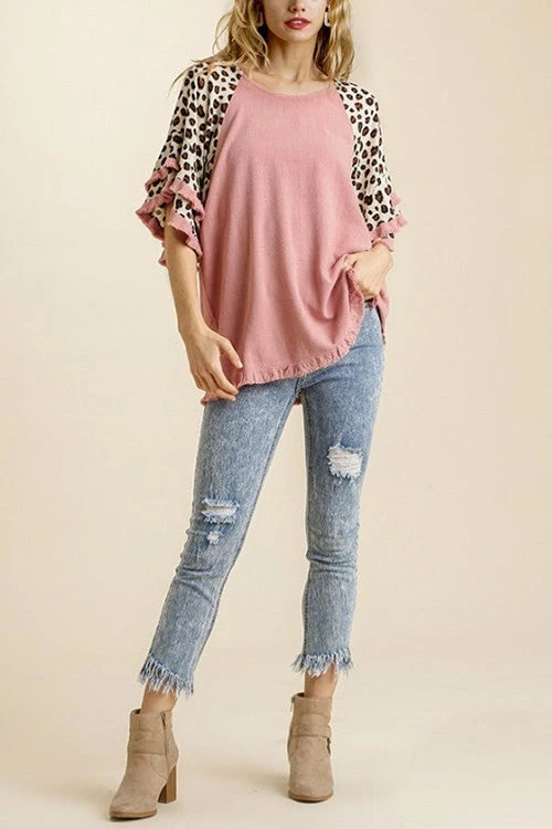 Levency Leopard Layered Sleeves Blouse New In 11 Levency Leopard Layered Sleeves Blouse New In