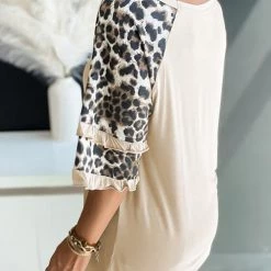 Levency Leopard Layered Sleeves Blouse New In 16 Levency Leopard Layered Sleeves Blouse New In