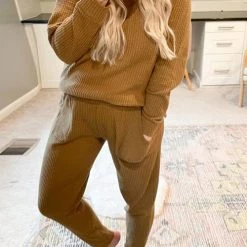 Levency Boat Neck Long Sleeve Pants Sets New In