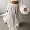 Levency New In Flowing Puff Sleeve 3PC Cardigan Pants Set