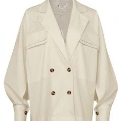 Levency Linen Button Pockets Bat Jackets Pants Set