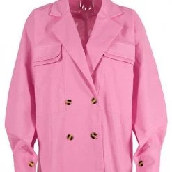 Levency Linen Button Pockets Bat Jackets Pants Set