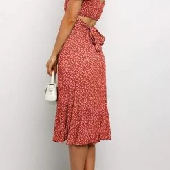 Levency New In Floral Print Crop Maxi Skirts Sets