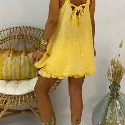 Levency Ruffles Sleeveless Blouse Shorts Set New In