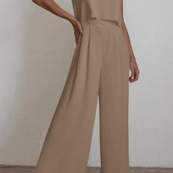 Levency New In Strapless Wide Leg Pants Set