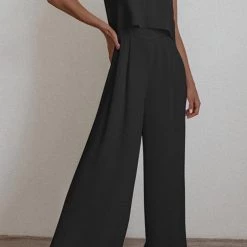 Levency New In Strapless Wide Leg Pants Set