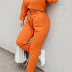 Levency New In Solid Loose Hoodie Jogger Sets