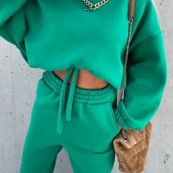 Levency New In Solid Loose Hoodie Jogger Sets