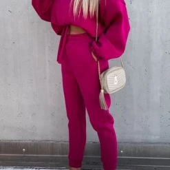 Levency New In Solid Loose Hoodie Jogger Sets