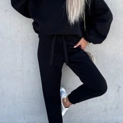 Levency New In Solid Loose Hoodie Jogger Sets