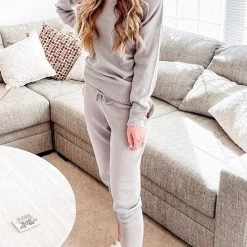 Levency New In Dew Shoulder Knit Pants Set