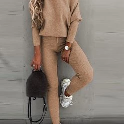 Levency New In Dew Shoulder Knit Pants Set