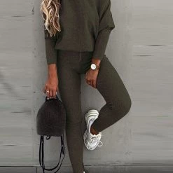Levency New In Dew Shoulder Knit Pants Set