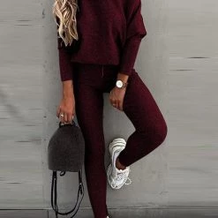 Levency New In Dew Shoulder Knit Pants Set