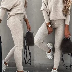 Levency New In Dew Shoulder Knit Pants Set