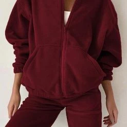 Levency Zip Up Hooded Jacket Sweatpants Sports Set