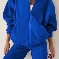 Levency Zip Up Hooded Jacket Sweatpants Sports Set