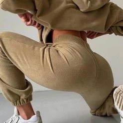 Levency Zip Up Hooded Jacket Sweatpants Sports Set