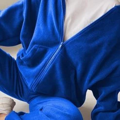 Levency Zip Up Hooded Jacket Sweatpants Sports Set