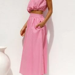Levency New In One Shoulder Crop Maxi Skirts Set 31 Levency New In One Shoulder Crop Maxi Skirts Set