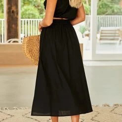 Levency New In One Shoulder Crop Maxi Skirts Set 38 Levency New In One Shoulder Crop Maxi Skirts Set