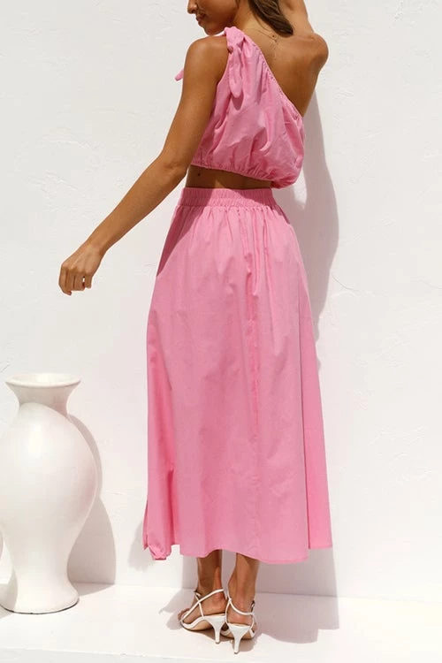 Levency New In One Shoulder Crop Maxi Skirts Set 15 Levency New In One Shoulder Crop Maxi Skirts Set
