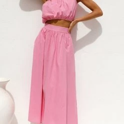 Levency New In One Shoulder Crop Maxi Skirts Set 41 Levency New In One Shoulder Crop Maxi Skirts Set