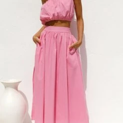 Levency New In One Shoulder Crop Maxi Skirts Set 23 Levency New In One Shoulder Crop Maxi Skirts Set