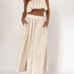 Levency New In One Shoulder Crop Maxi Skirts Set 29 Levency New In One Shoulder Crop Maxi Skirts Set