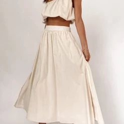 Levency New In One Shoulder Crop Maxi Skirts Set 25 Levency New In One Shoulder Crop Maxi Skirts Set