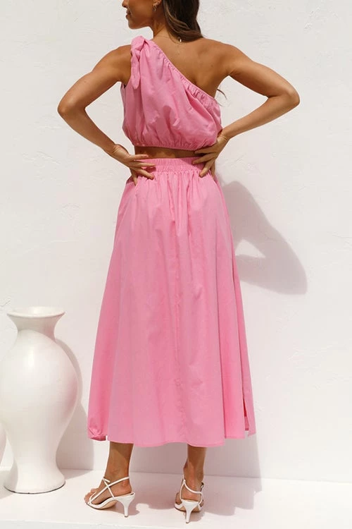 Levency New In One Shoulder Crop Maxi Skirts Set 8 Levency New In One Shoulder Crop Maxi Skirts Set
