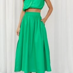 Levency New In One Shoulder Crop Maxi Skirts Set 30 Levency New In One Shoulder Crop Maxi Skirts Set