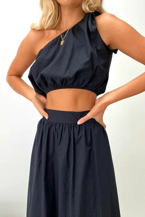Levency New In One Shoulder Crop Maxi Skirts Set 7 Levency New In One Shoulder Crop Maxi Skirts Set