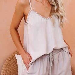 Levency New In Ruffle Cami Tank Short Set