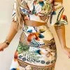 Levency Print Off Shoulder Bodycon Skirt Set New In