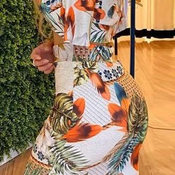 Levency Print Off Shoulder Bodycon Skirt Set New In