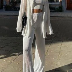 Levency Pleated Oversized Shirt And Trouser Set New In