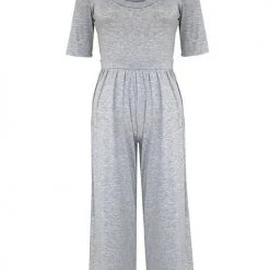 Levency U Neck Short Sleeve Loose Jumpsuit New In