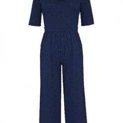 Levency U Neck Short Sleeve Loose Jumpsuit New In