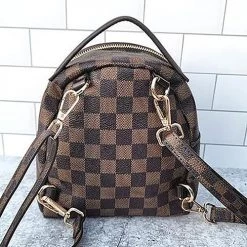 Levency Luxe Checkered Mini Backpack 22 Levency Luxe Checkered Mini Backpack