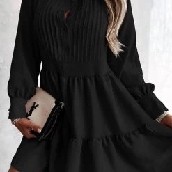 Levency Button Layered Long Sleeve Mini Dress New In 15 Levency Button Layered Long Sleeve Mini Dress New In