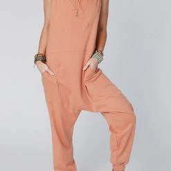 Levency V Neck Solid Sleeveless Pocket Jumpsuit
