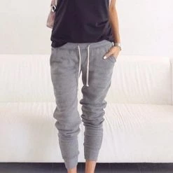 Levency Brushed Drawstring Pockets Pants