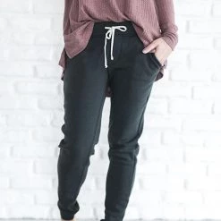 Levency Brushed Drawstring Pockets Pants