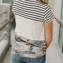 Levency New In Camo Colorblock Pocket Tee