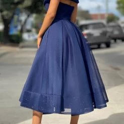 Levency Strapless High Waist Prom Dress