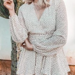 Levency Print V Neck Long Sleeve Romper New In