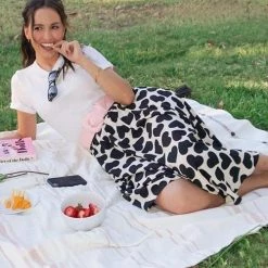 Levency Full Of Love A-Line Knit Midi Skirt New In